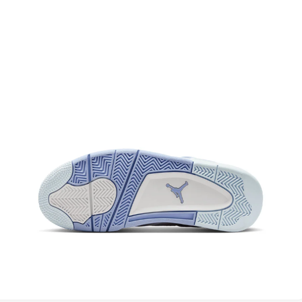 White & Periwinkle Blue Sneakers with Grid Panels & Flower Lace Details