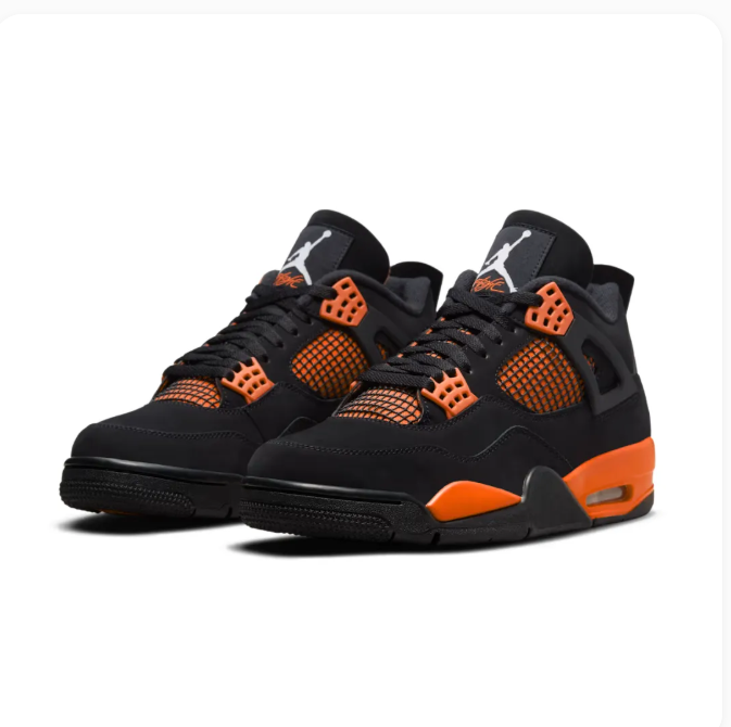 Black & Orange Sneakers with Grid Panels & Contrast Eyelets