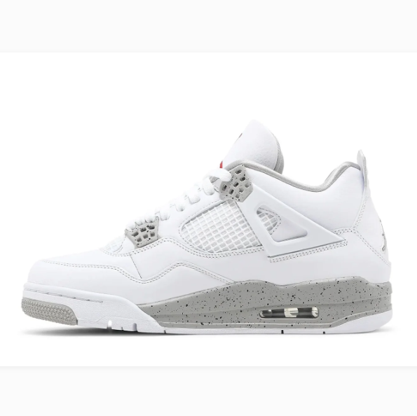 White Sneakers with Grey Speckled Accents & Red Tongue Graphics