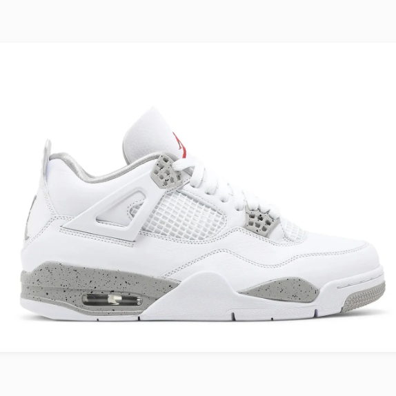 White Sneakers with Grey Speckled Accents & Red Tongue Graphics