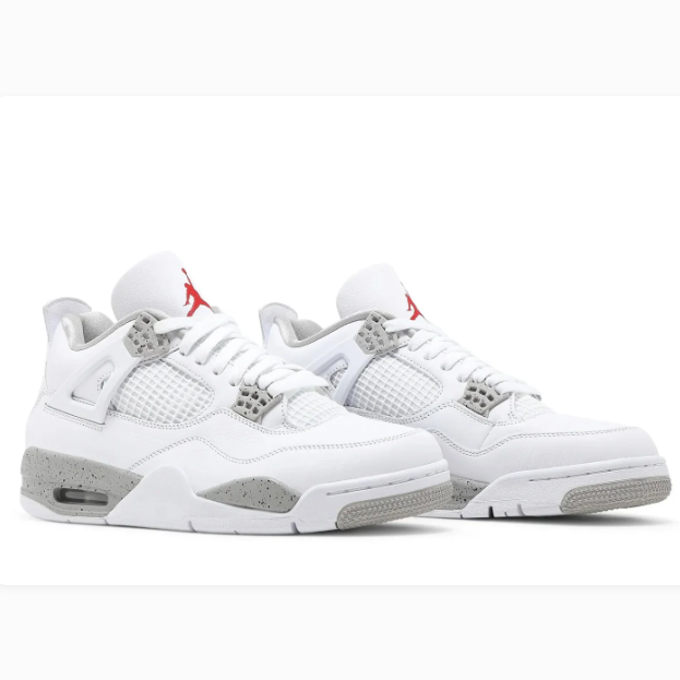 White Sneakers with Grey Speckled Accents & Red Tongue Graphics