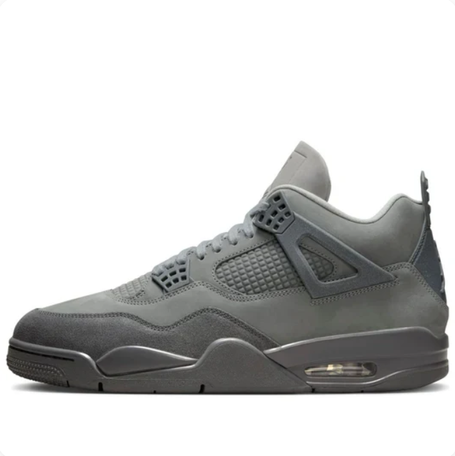 Grey Sneakers with Tonal Grid Panels & Charcoal Soles