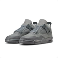 Grey Sneakers with Tonal Grid Panels & Charcoal Soles