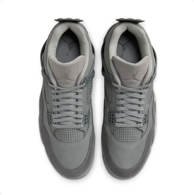 Grey Sneakers with Tonal Grid Panels & Charcoal Soles