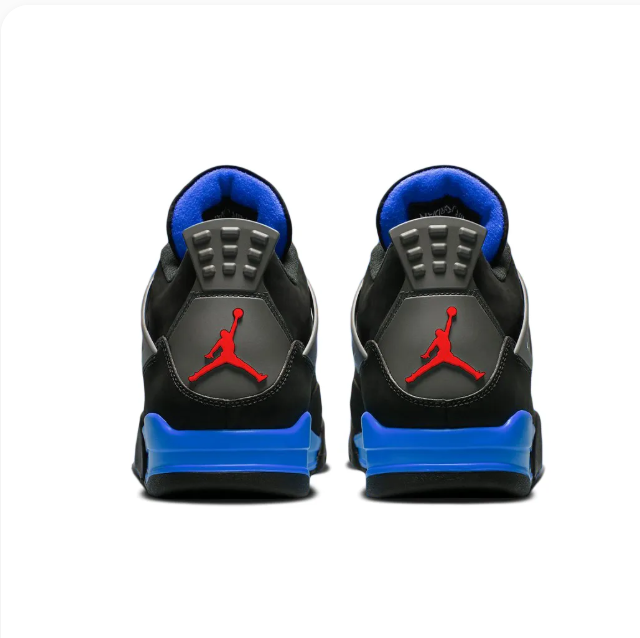 Black & Royal Blue Sneakers with Grey Lace Wings & Red Accents