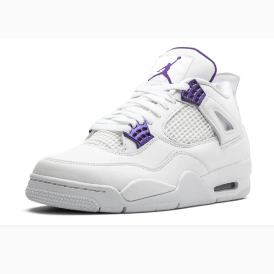 White Sneakers with Purple Eyelets & Tonal Grid Panels