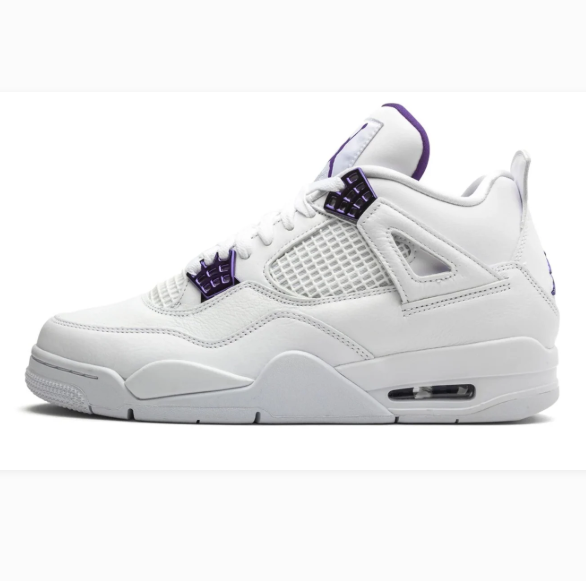 White Sneakers with Purple Eyelets & Tonal Grid Panels