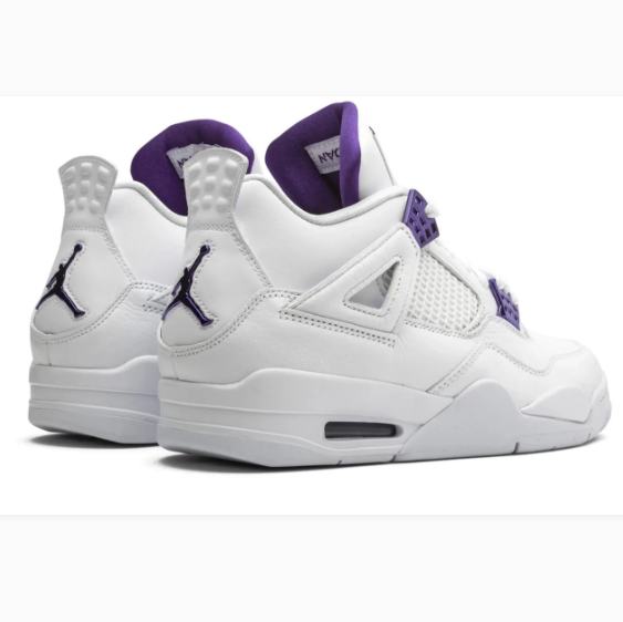 White Sneakers with Purple Eyelets & Tonal Grid Panels