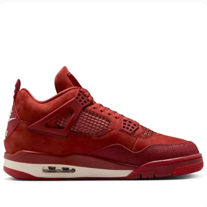 Brick Red Sneakers with Tonal Grid Panels & Cream Heel Accents