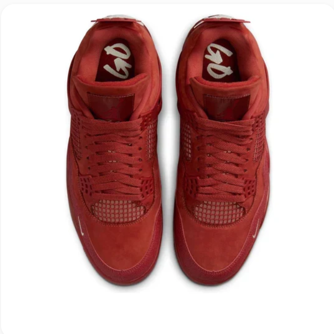 Brick Red Sneakers with Tonal Grid Panels & Cream Heel Accents
