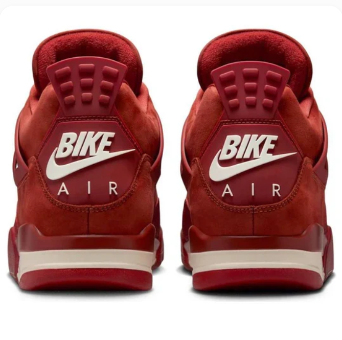 Brick Red Sneakers with Tonal Grid Panels & Cream Heel Accents