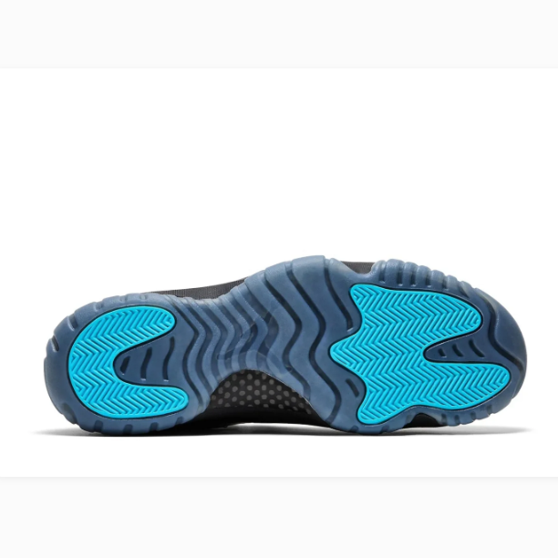 Black High-Top Sneakers with Glossy Overlays & Icy Blue Soles