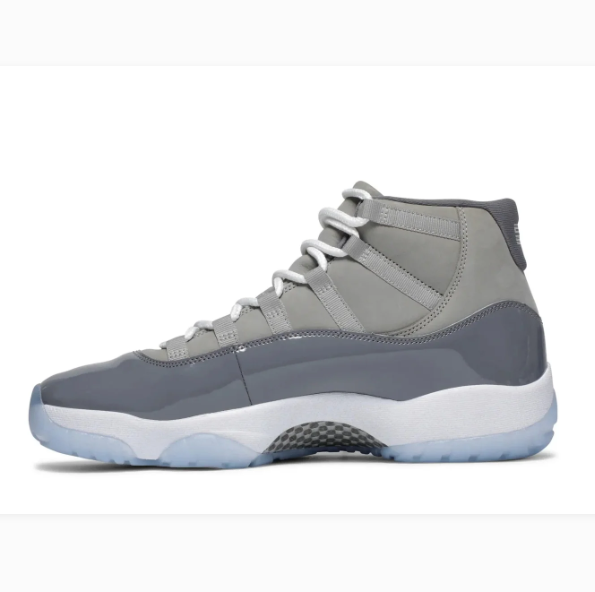 Grey High-Top Sneakers with Glossy Overlays & Icy Blue Soles
