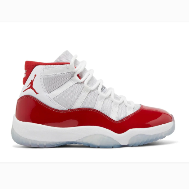 White & Red High-Top Sneakers with Glossy Overlays & Icy Soles