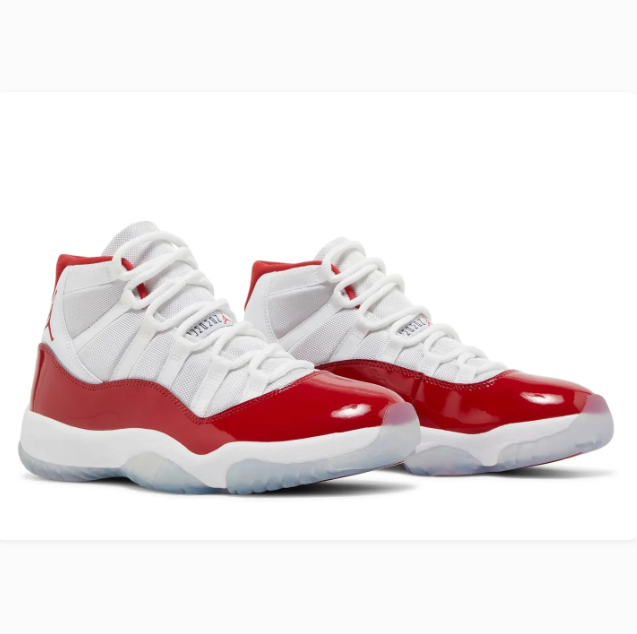 White & Red High-Top Sneakers with Glossy Overlays & Icy Soles