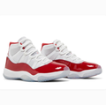 White & Red High-Top Sneakers with Glossy Overlays & Icy Soles