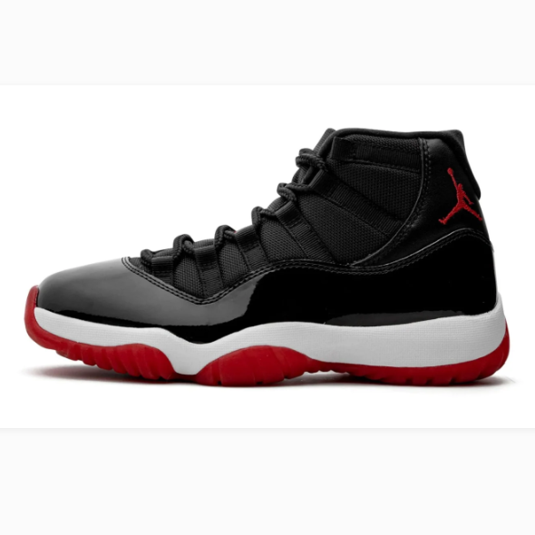 Black High-Top Sneakers with Glossy Overlays & Red Soles
