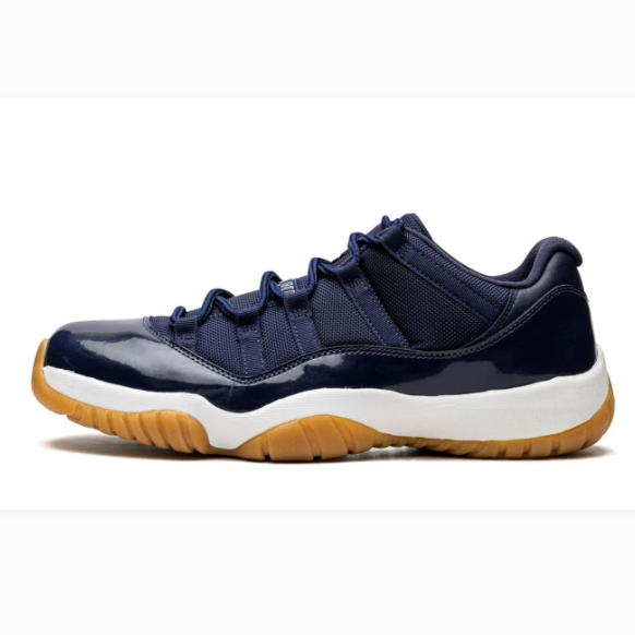 Navy Low-Top Sneakers with Glossy Overlays & Gum-Colored Soles