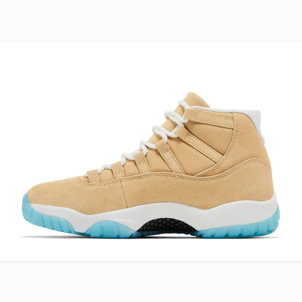 Tan High-Top Sneakers with White Laces & Turquoise Soles