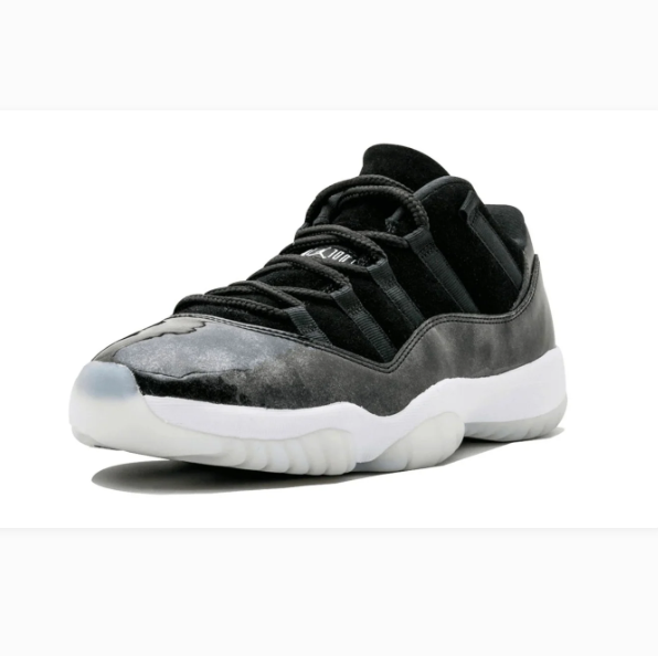 Black Low-Top Sneakers with Glossy Patterned Overlays & White Midsoles