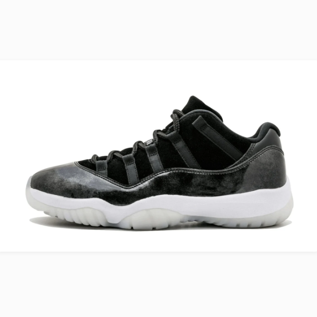 Black Low-Top Sneakers with Glossy Patterned Overlays & White Midsoles