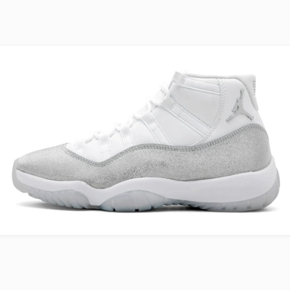 White & Silver-Tone High-Top Sneakers with Textured Overlays