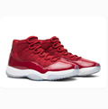 Red High-Top Sneakers with Glossy Overlays & Icy Blue Soles