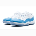 White & Bright Blue Low-Top Sneakers with Icy Blue Soles