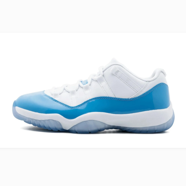 White & Bright Blue Low-Top Sneakers with Icy Blue Soles