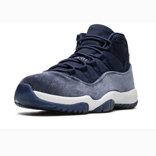 Navy High-Top Sneakers with Textured Overlays & White Midsoles