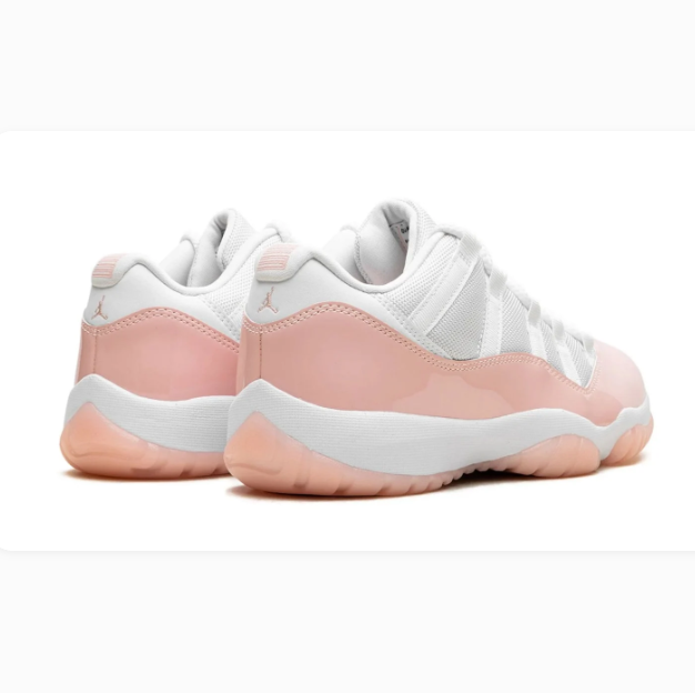 White & Blush Pink Low-Top Sneakers with Pink Soles