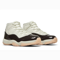 Cream & Dark Brown High-Top Sneakers with Glossy Overlays