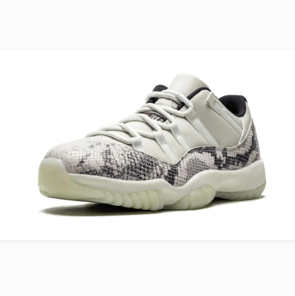 Cream Low-Top Sneakers with Grey Snakeskin-Pattern Overlays