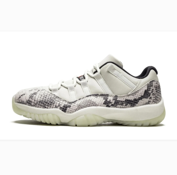 Cream Low-Top Sneakers with Grey Snakeskin-Pattern Overlays