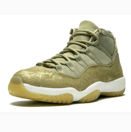 Olive Green High-Top Sneakers with Gold-Tone Accents & Amber Soles