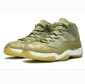 Olive Green High-Top Sneakers with Gold-Tone Accents & Amber Soles